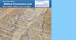 Desktop Screenshot of biblicaleconomics.com
